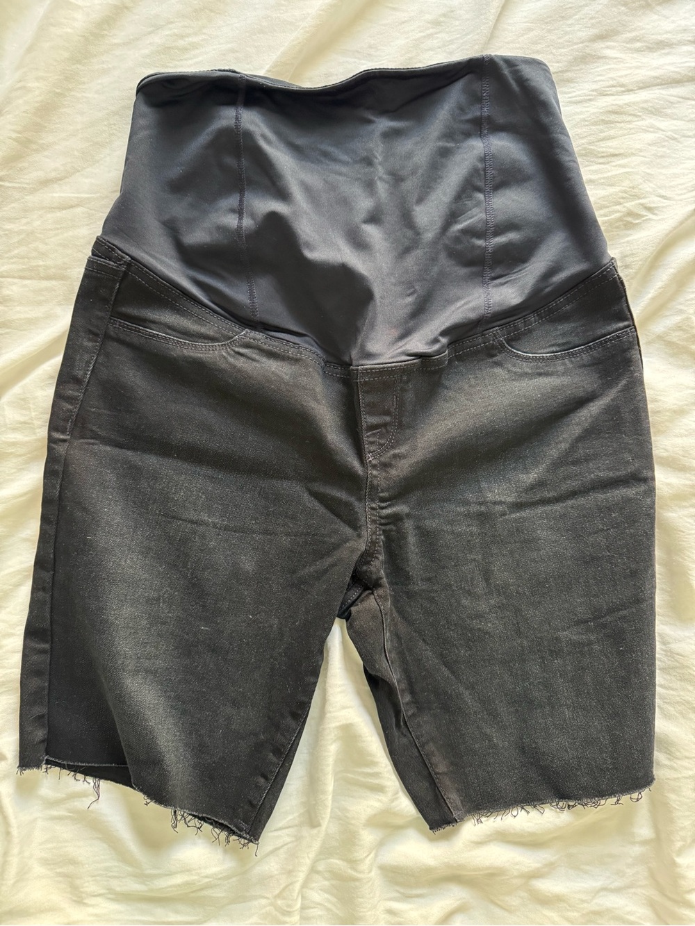 Isabel Maternity by Ingrid & Isabel Black Maternity Jean Bermuda Shorts Size 8